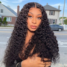 Load image into Gallery viewer, Ghair Deep Wave Wig 100 Human Hair Swiss Lace Curly Hair 13*4 Lace Front Wig
