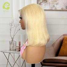 Load image into Gallery viewer, Ghair #613 Color Blonde Hair Short Bob Wigs 100% Human Hair Wigs 13x4 Lace Color Wigs
