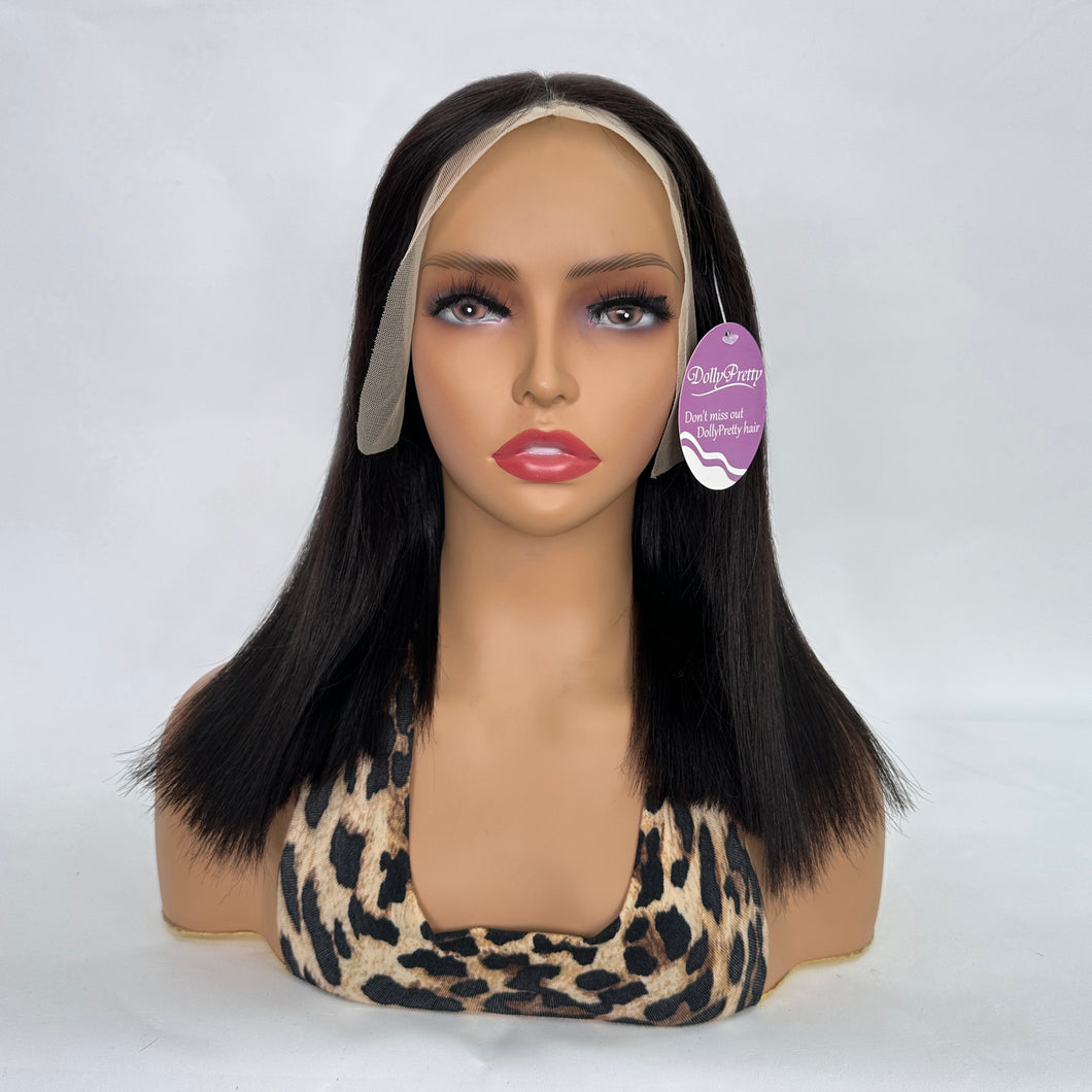 DollyPretty Bob Wig 12 Inch 13x4 Lace Front Wigs Human Hair Wigs for Black Women Straight Wig Natural Black Color