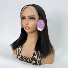 Load image into Gallery viewer, DollyPretty Bob Wig 12 Inch 13x4 Lace Front Wigs Human Hair Wigs for Black Women Straight Wig Natural Black Color
