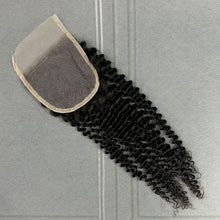 Load image into Gallery viewer, Ghair 4x4 Transparent Lace Closure Kinky Curly Virgin Hair N1B#
