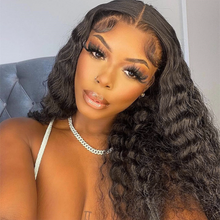 Load image into Gallery viewer, Ghair Deep Wave Wig 100 Human Hair Swiss Lace Curly Hair 13*4 Lace Front Wig
