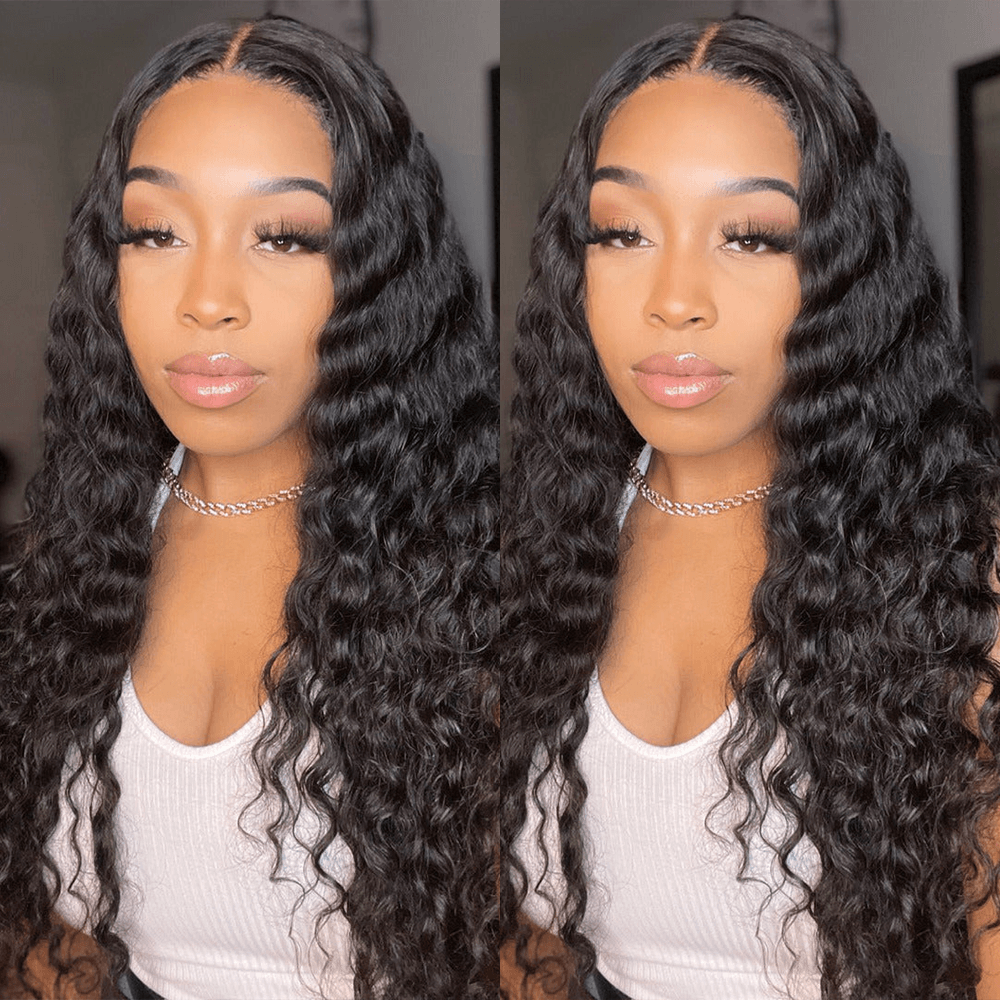 Ghair 5*5 HD Lace Closure Wigs Invisible Lace Frontal Wavy Curly Hair For Blackwomen