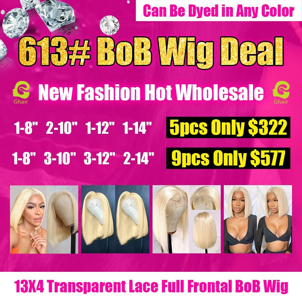 Ghair Wholesale 613# BoB Wig Deal Short Hair 100% Human Virgin Hair