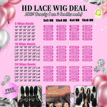 Load image into Gallery viewer, Ghair Wholesale HD Lace Wig Deal 180% Density Use 3 Bundles Made
