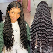 Load image into Gallery viewer, Ghair Transparent Lace Wigs 5x5 Lace Front Wig Loose Deep Wave 100% Peruvian Virgirn Human Hair 180% Density
