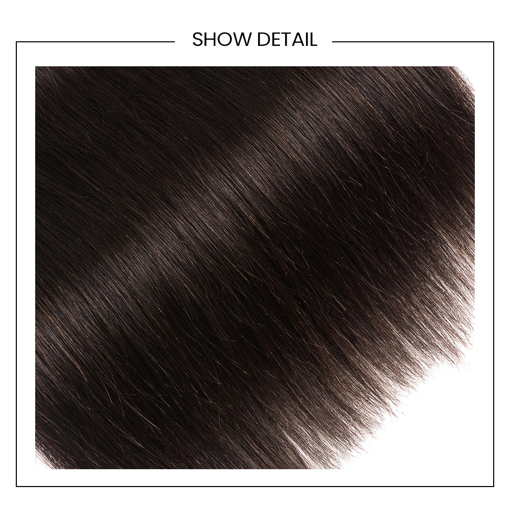 Ghair 100% Virgin Human Hair 3 Bundles With 5x5 HD Lace Closure 12A Straight Wave Hair Brazilian Hair