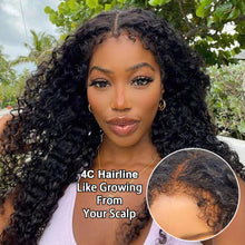 Load image into Gallery viewer, Ghair 4C Baby Hairline 13x4 Transparent Undetectable Lace Frontal Wigs Deep Wave Hair 150% Density
