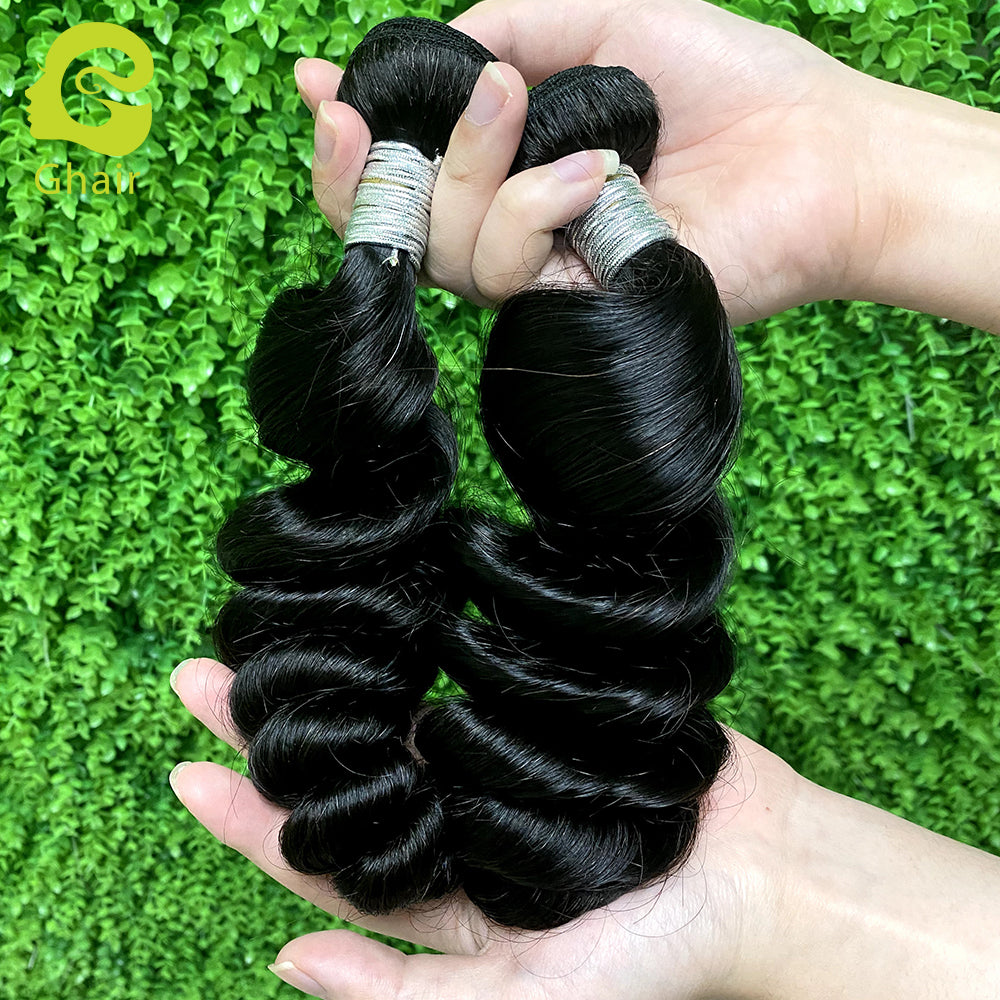 Ghair 1Bundle 100% Human Hair Brazilian 12A Human Hair Virgin Hair Single Loose Deep Wave Hair